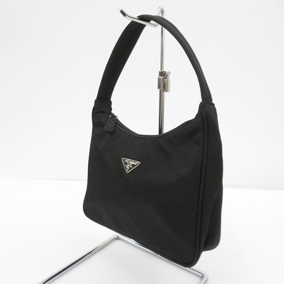 Prada Triangle Logo Tessuto Handbag Black - Picture 1 of 12